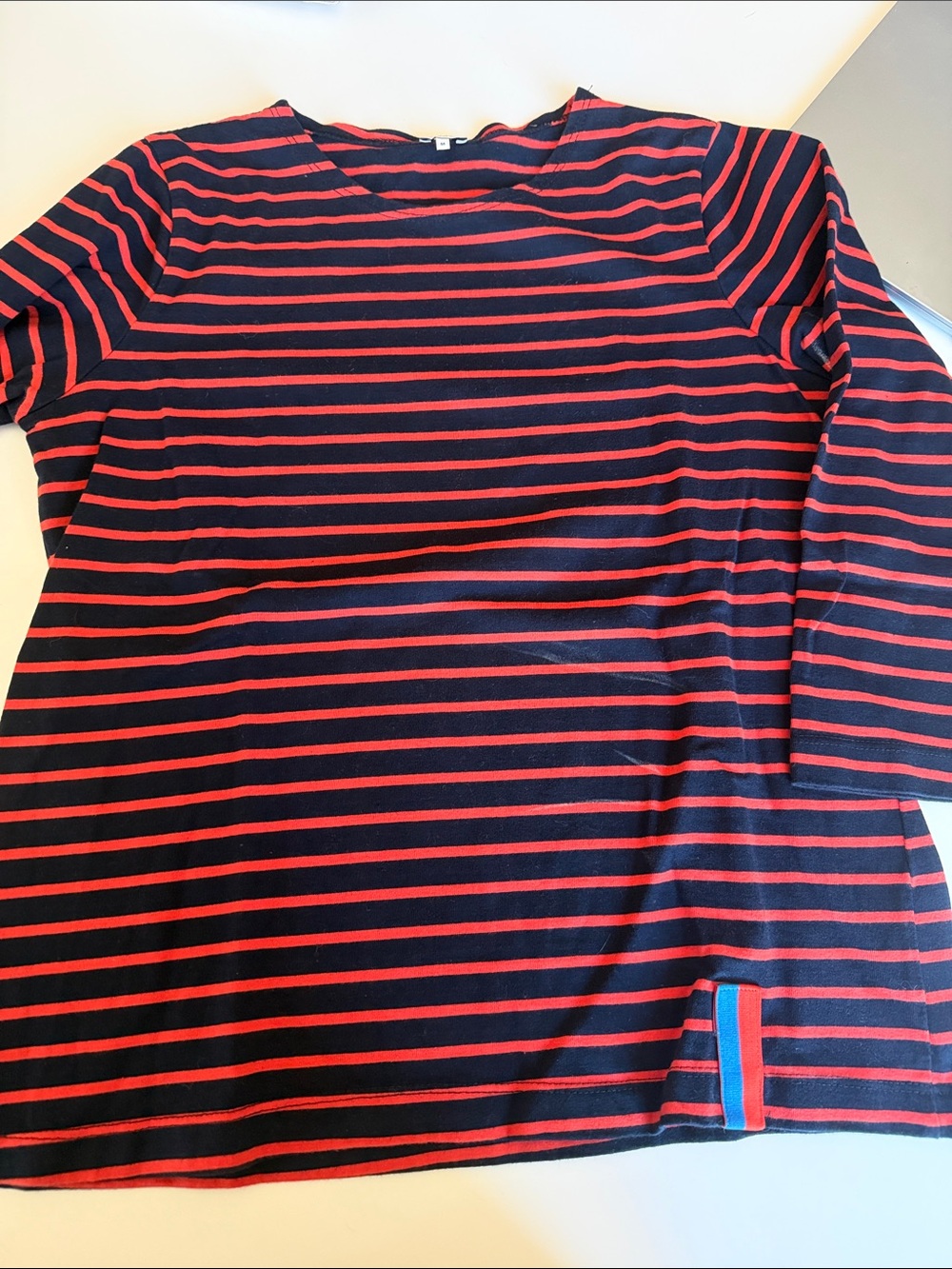 Striped   Kule medium Navy and Red Long Sleeve Top